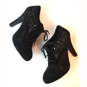 Gianni Bini Black Suede High Heel Booties